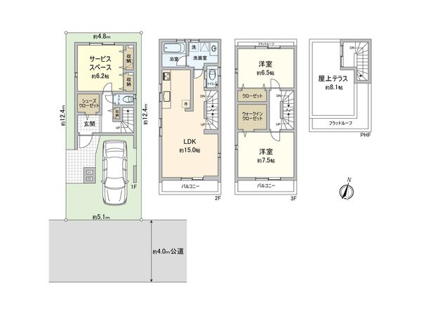 さいたま市大宮区大成町2丁目 新築戸建1号棟 間取図(平面図) さいたま市大宮区大成町2丁目 新築戸建1号棟 間取図(平面図)