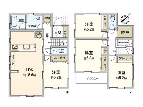 さいたま市西区大字水判土 2号棟 間取図(平面図) さいたま市西区大字水判土 2号棟 間取図(平面図)