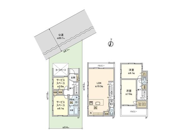 さいたま市大宮区上小町 2号棟 間取図(平面図) さいたま市大宮区上小町 2号棟 間取図(平面図)