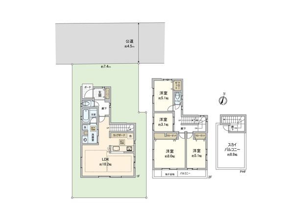 さいたま市大宮区寿能町2丁目 2号棟 間取図(平面図) さいたま市大宮区寿能町2丁目 2号棟 間取図(平面図)