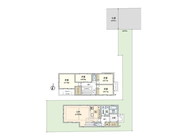 さいたま市大宮区寿能町2丁目 1号棟 間取図(平面図) さいたま市大宮区寿能町2丁目 1号棟 間取図(平面図)