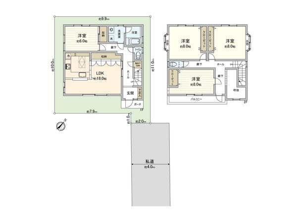蕨市錦町1丁目 間取図(平面図)