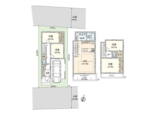 さいたま市南区文蔵3丁目 2号棟 間取図(平面図)