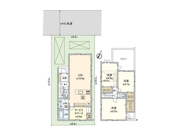 さいたま市北区植竹町1丁目 1号棟 間取図(平面図)