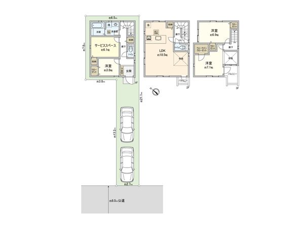 さいたま市北区宮原町4丁目 3号棟 間取図(平面図) さいたま市北区宮原町4丁目 3号棟 間取図(平面図)
