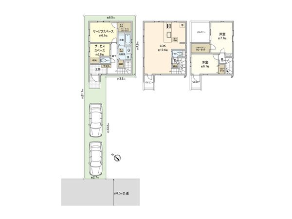 さいたま市北区宮原町4丁目 2号棟 間取図(平面図) さいたま市北区宮原町4丁目 2号棟 間取図(平面図)