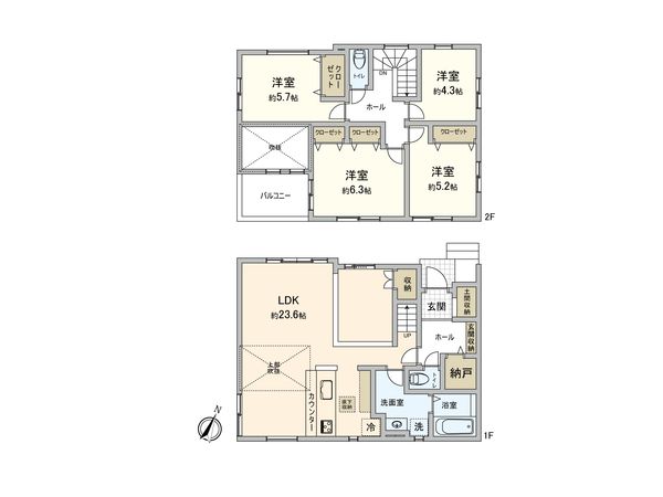 さいたま市西区指扇 間取図(平面図) さいたま市西区指扇 間取図(平面図)