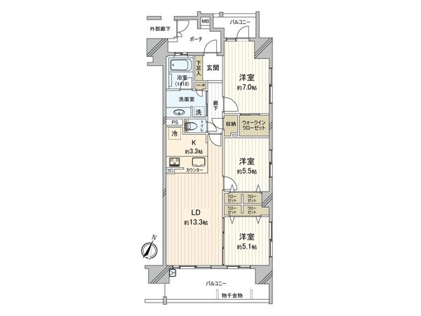 イニシア大宮宮原ディーセントリッジ 間取図(平面図) イニシア大宮宮原ディーセントリッジ 間取図(平面図)