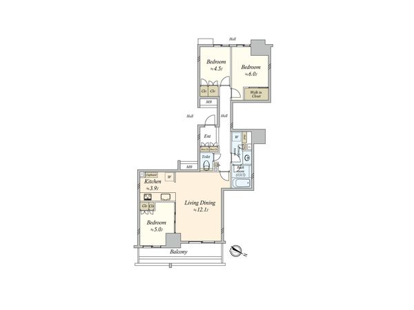 大宮スカイ&スクエア ザ・タワー 間取図(平面図) 間取図(平面図)