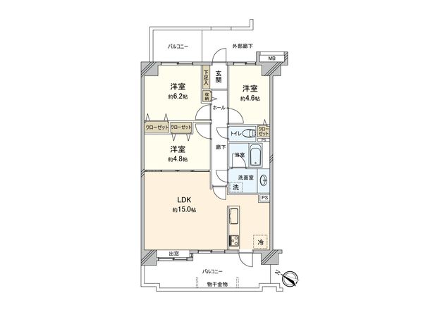 コスモ大宮ロイヤルフォルム 間取図(平面図)