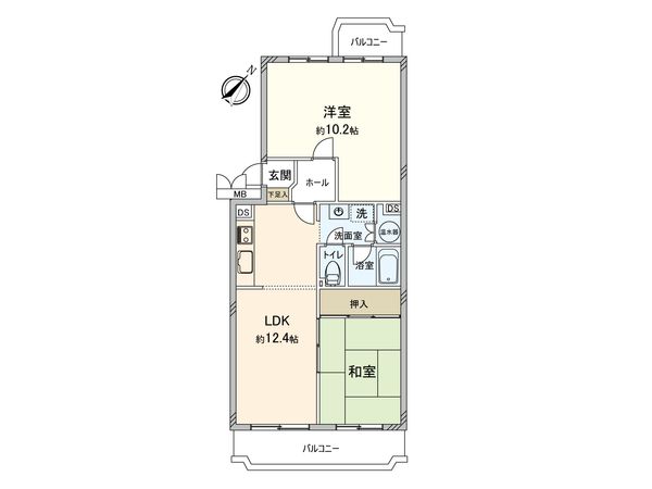上尾ハウス 2号棟 間取図(平面図) 間取図(平面図)