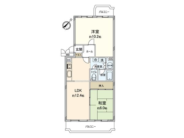 上尾ハウス 2号棟 間取図(平面図)