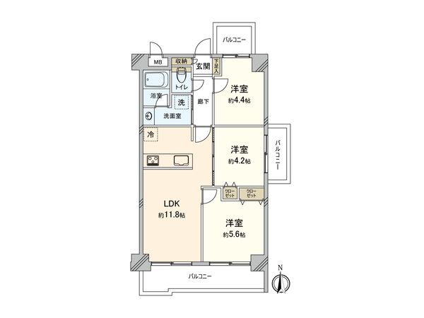コスモ大宮日進 間取図(平面図) コスモ大宮日進 間取図(平面図)