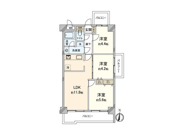 コスモ大宮日進 間取図(平面図) コスモ大宮日進 間取図(平面図)
