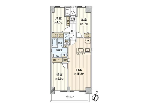 ライオンズマンション大宮指扇 壱番館 間取図(平面図) ライオンズマンション大宮指扇 壱番館 間取図(平面図)