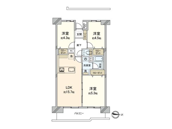 ベルヴィル大宮 A棟 間取図(平面図)