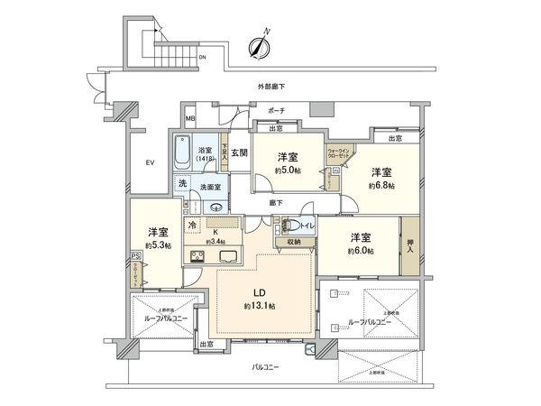 コスモ大宮シティフォルム 間取図(平面図)