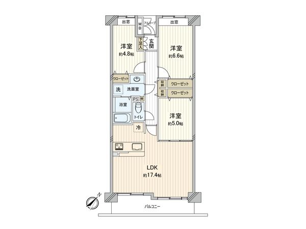 ファミールガーデン大宮宮原B館 間取図(平面図) 間取図(平面図)