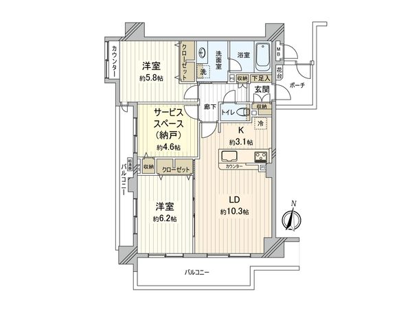 コンポーゼ大宮 間取図(平面図) コンポーゼ大宮 間取図(平面図)