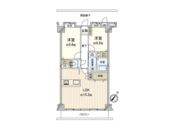 ユーアイコーポ大宮指扇第2 間取図(平面図) ユーアイコーポ大宮指扇第2 間取図(平面図)