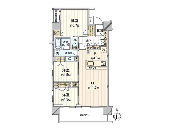 パレステージ王子シャインコート 間取図(平面図)