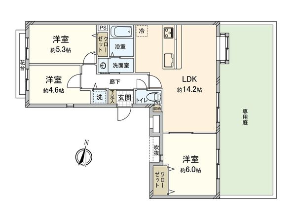 ガーデンテラス寿能台 間取図(平面図) ガーデンテラス寿能台 間取図(平面図)