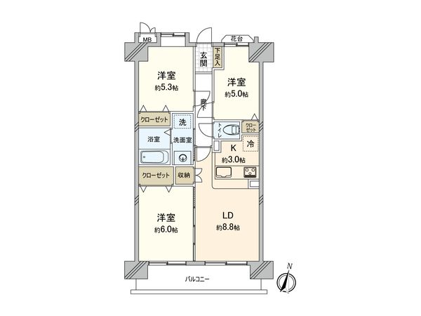 セザール大宮土呂 間取図(平面図) セザール大宮土呂 間取図(平面図)