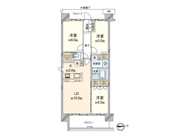 デュオヒルズ西大宮ザ・グランテラス 間取図(平面図) デュオヒルズ西大宮ザ・グランテラス 間取図(平面図)