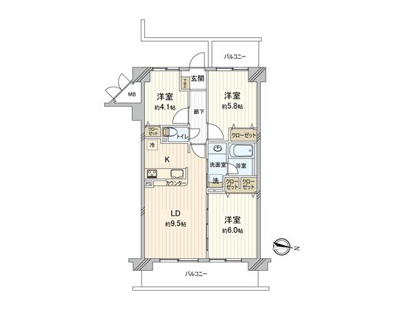 サンマンションアトレ大宮日進Ⅰ 間取図(平面図) サンマンションアトレ大宮日進Ⅰ 間取図(平面図)