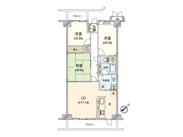 オーベル大宮指扇 間取図(平面図) オーベル大宮指扇 間取図(平面図)