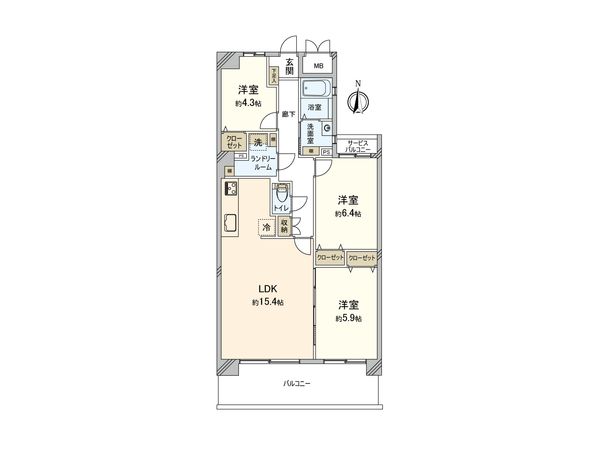 グリーンパーク大宮 1号棟 間取図(平面図)