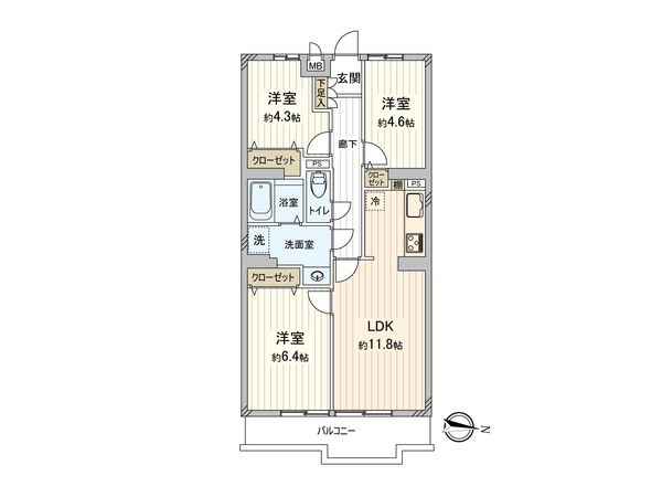 ライオンズマンション大宮指扇第2 間取図(平面図) ライオンズマンション大宮指扇第2 間取図(平面図)