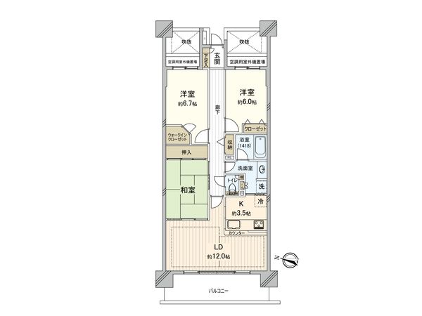ライオンズマンション大宮高鼻町 間取図(平面図)