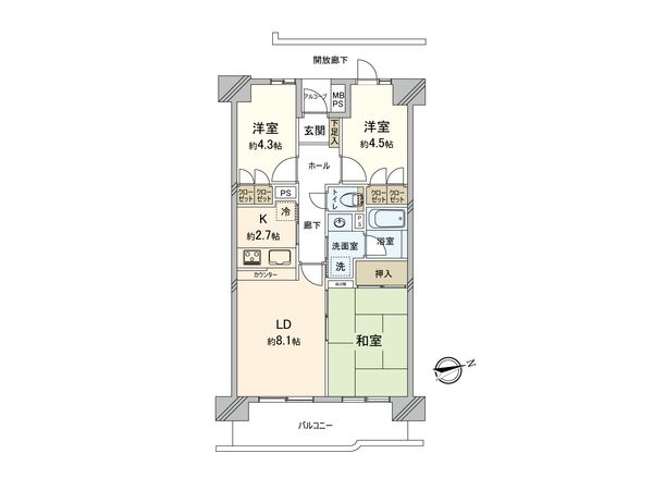 ベルヴィル大宮 A棟 間取図(平面図) ベルヴィル大宮 A棟 間取図(平面図)