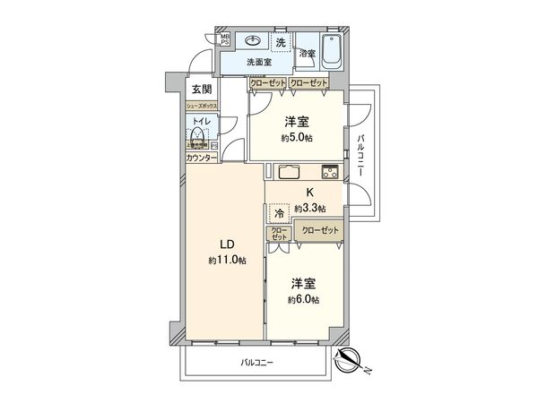 コスモ大宮宮原 間取図(平面図) コスモ大宮宮原 間取図(平面図)