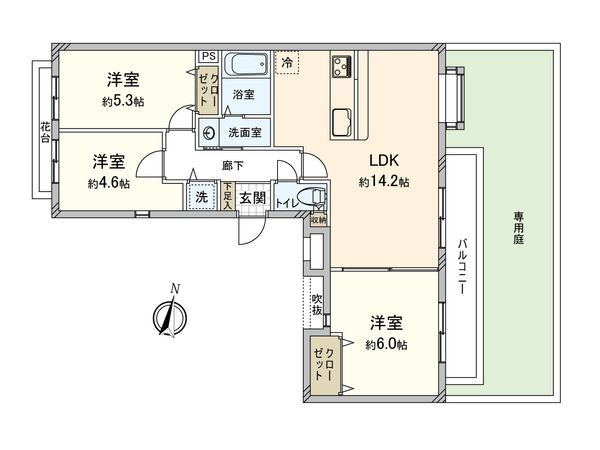 ガーデンテラス寿能台 間取図(平面図)