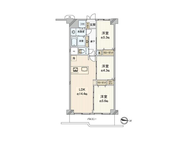恒陽大宮公園マンション 間取図(平面図)
