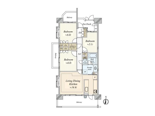 藤和シティホームズ大宮氷川参道 間取図(平面図)