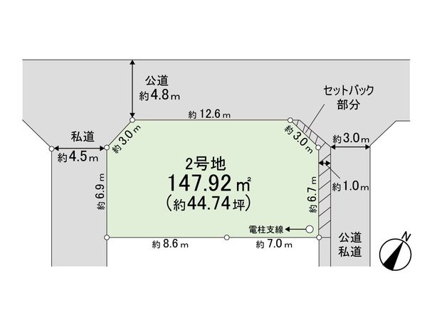 鴻巣市松原3丁目 2号地 区画図 鴻巣市松原3丁目 2号地 区画図