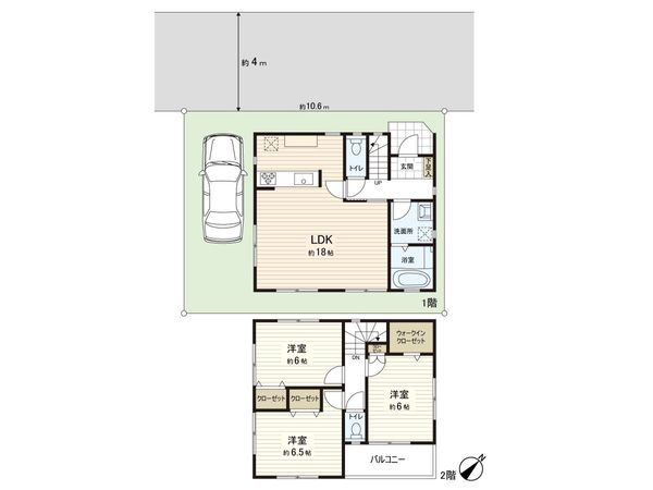 上尾市大字上 建物プラン例 (間取り図)
