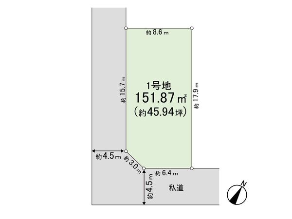 鴻巣市松原3丁目 1号地 区画図 鴻巣市松原3丁目 1号地 区画図