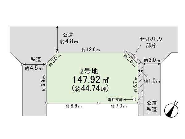 鴻巣市松原3丁目 2号地 区画図 鴻巣市松原3丁目 2号地 区画図