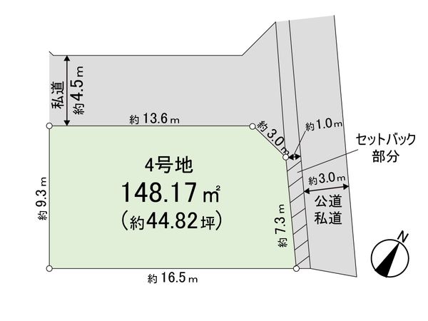 鴻巣市松原3丁目 4号地 区画図 鴻巣市松原3丁目 4号地 区画図