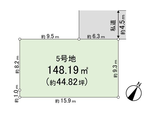 鴻巣市松原3丁目 5号地 区画図 鴻巣市松原3丁目 5号地 区画図