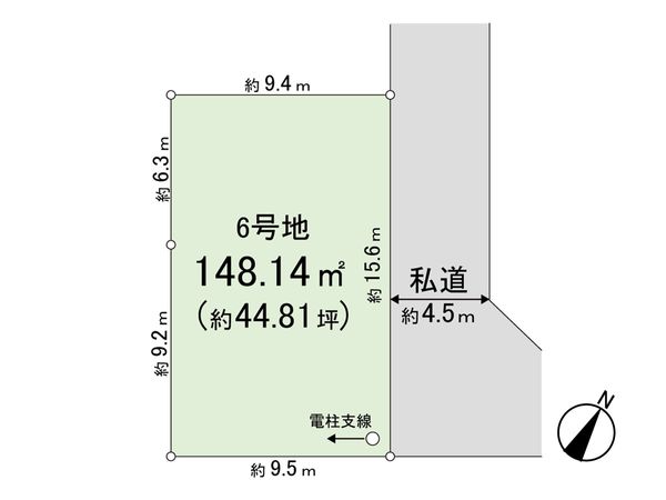 鴻巣市松原3丁目 6号地 区画図 鴻巣市松原3丁目 6号地 区画図