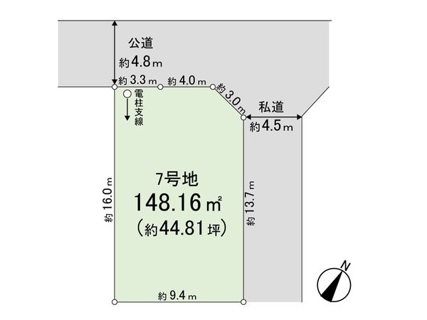 鴻巣市松原3丁目 7号地 区画図 鴻巣市松原3丁目 7号地 区画図