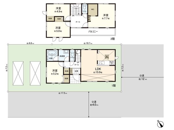 鴻巣市ひばり野1丁目 間取図(平面図) 鴻巣市ひばり野1丁目 間取図(平面図)