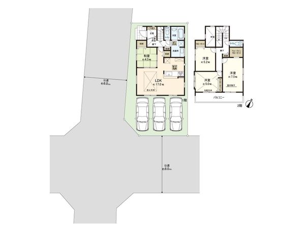 上尾市向山2丁目 1期 間取図(平面図)