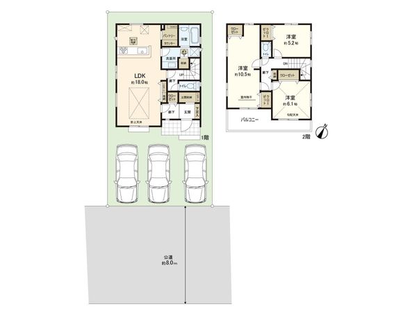 上尾市向山2丁目 2期 間取図(平面図)