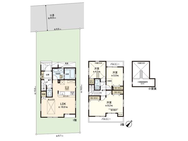上尾市大字上 1号棟 間取図(平面図)